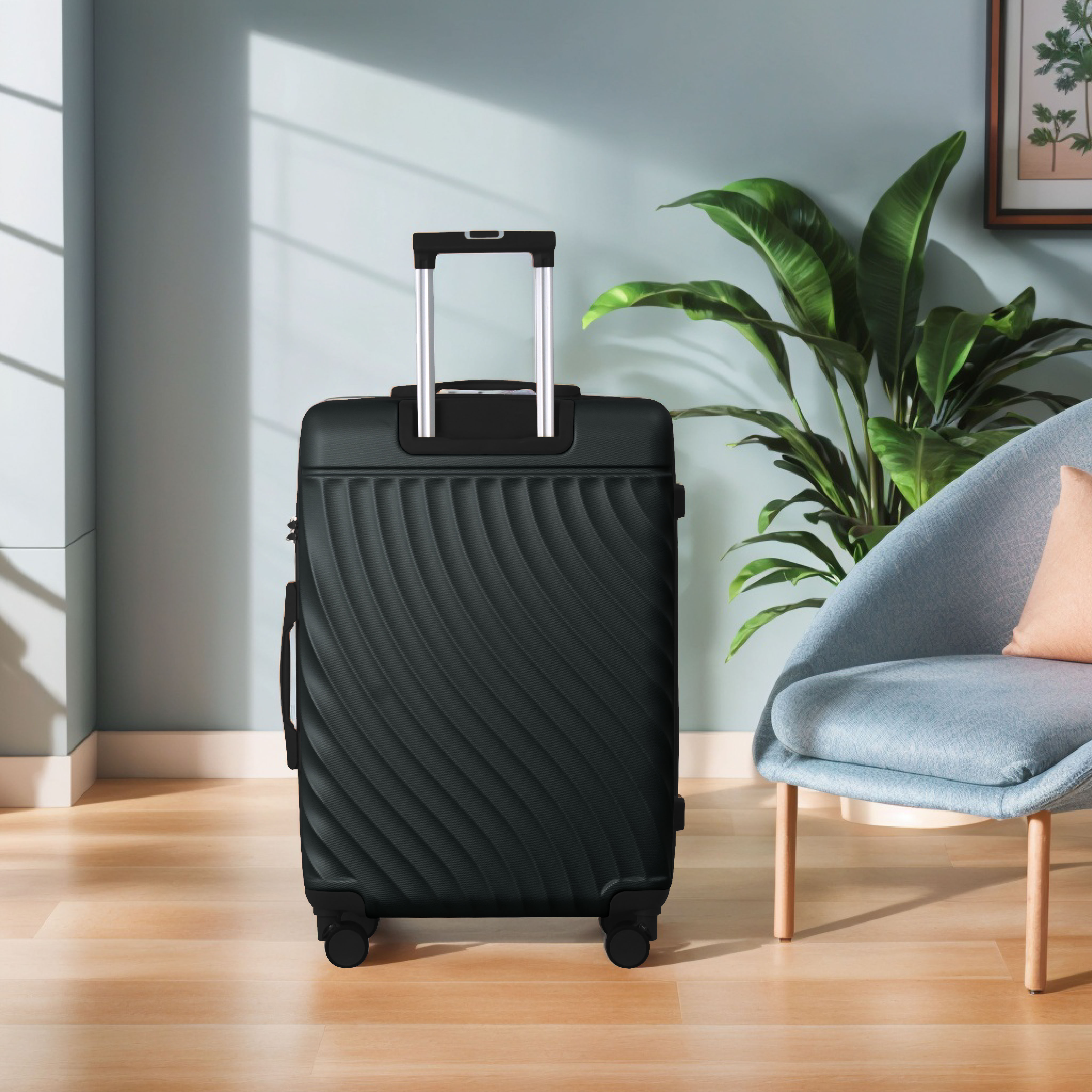 Luggage Sets ABS Hardshell 3pcs Luggage, Lightweight Durable Suitcase Sets Spinner Wheels Suitcase With TSA Lock 20''24''28'' Available(Dark Green）_voghion.com